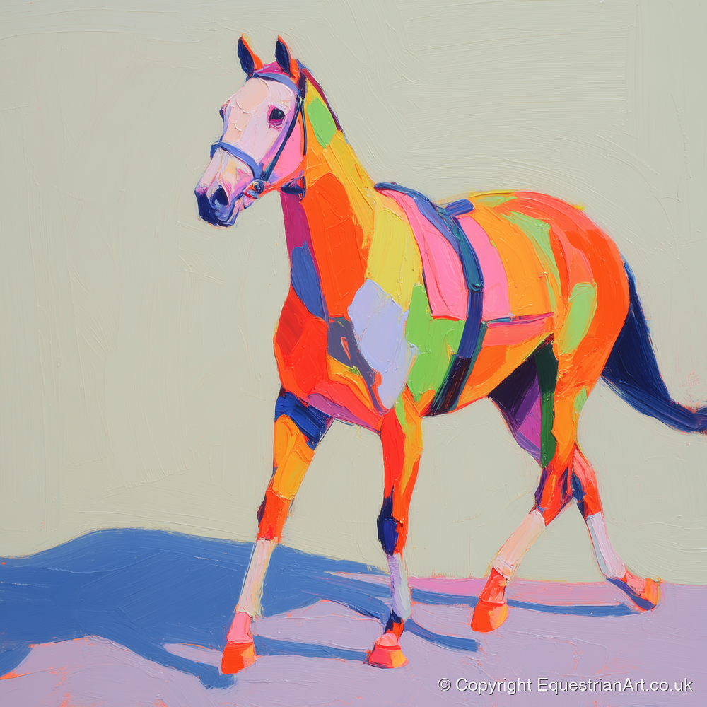 Vibrant Strides - racing horse art print and canvas by Desmond Locke A.I