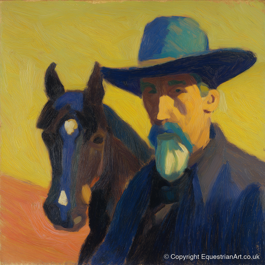 Vibrant Western Bond - western horse art print and canvas by Rowan Sinclair A.I