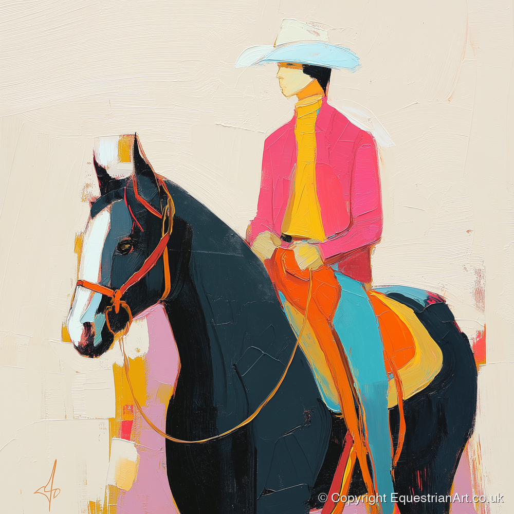 Vibrant Western Spirit - western horse art print and canvas by Genevieve Moore A.I