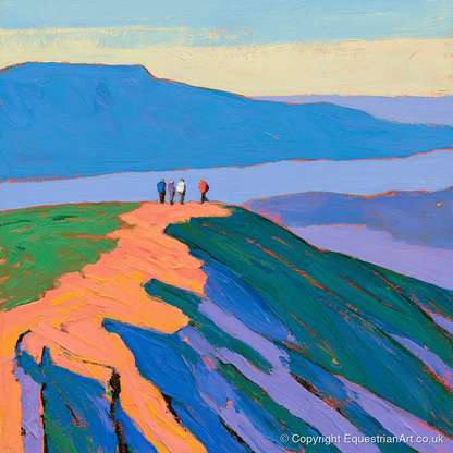 View From The Ridge - horse landscape art print and canvas by Marshall Davies A.I