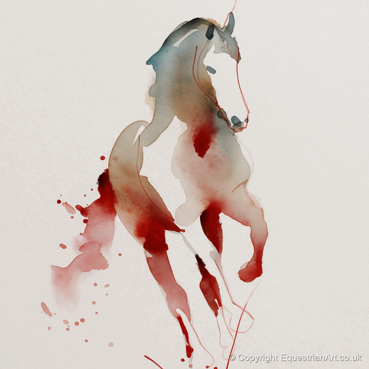 Visceral Dressage Form - dressage horse art print and canvas by Theodore Grant A.I