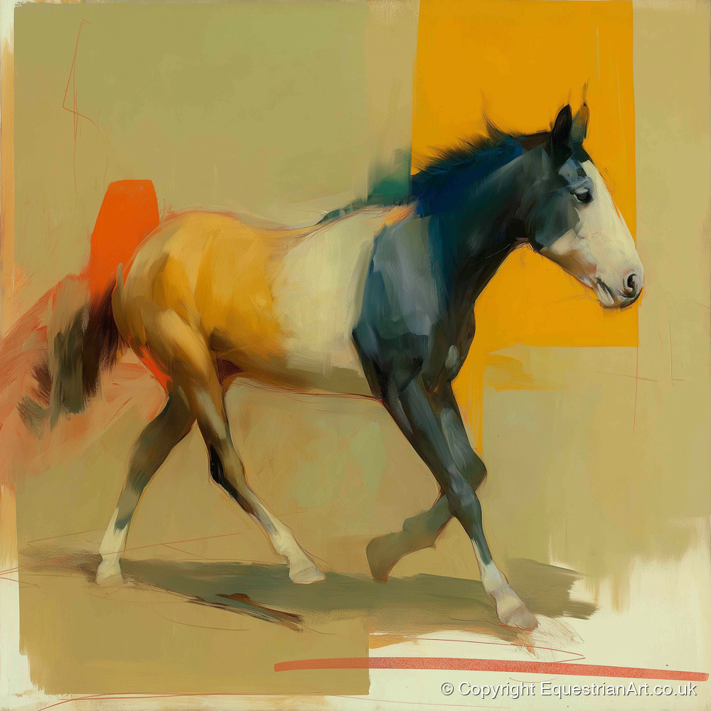 Vivid Abstract Stride - horse portrait art print and canvas by Silas Marlowe A.I