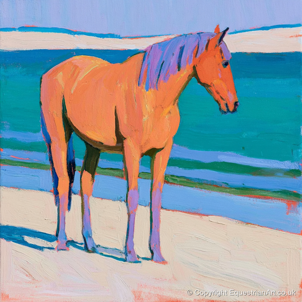 Vivid Coastal Equine - horse landscape art print and canvas by Marshall Davies A.I