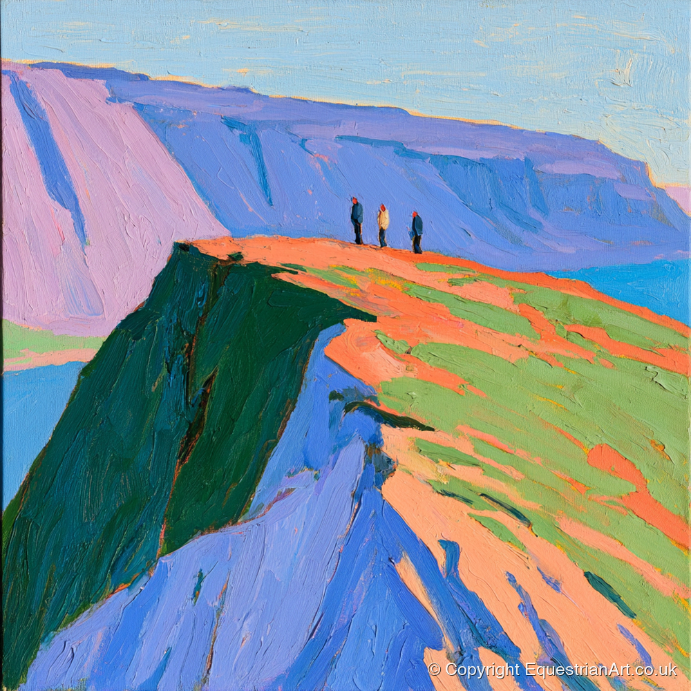 Vivid Coastal Vantage - horse landscape art print and canvas by Marshall Davies A.I
