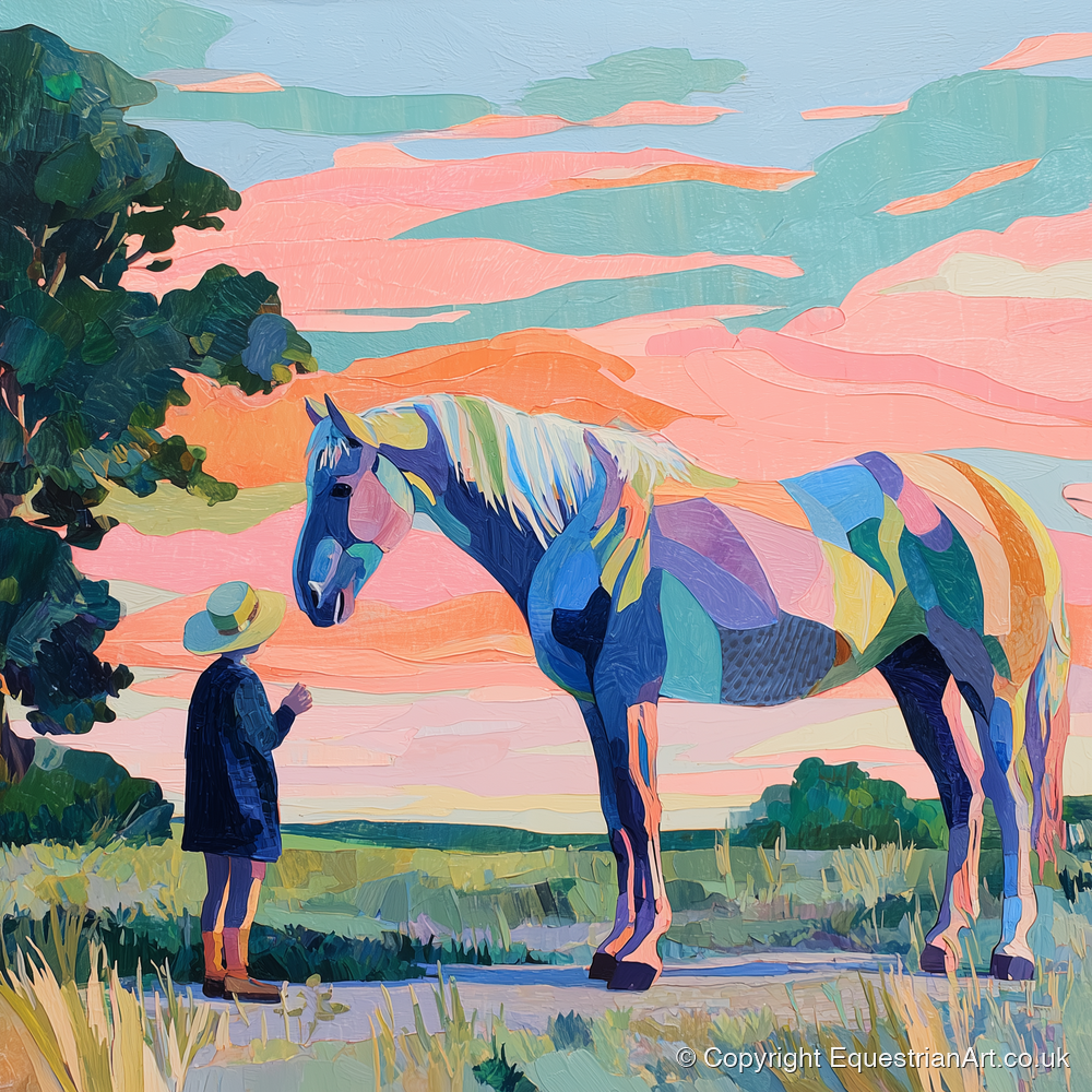 Vivid Connection - horse & rider art print and canvas by Sylvia Carmichael A.I