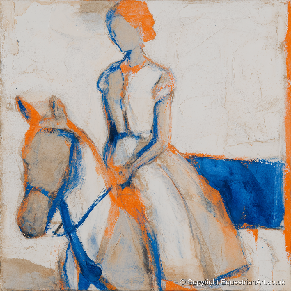 Vivid Connection - horse & rider art print and canvas by Tristan Noble A.I