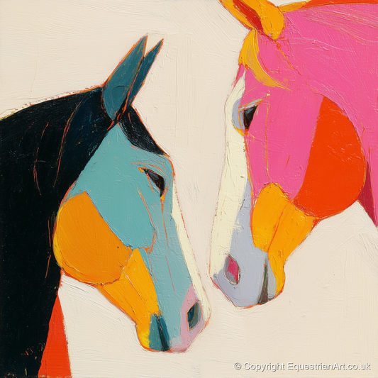 Vivid Connection - horse portrait art print and canvas by Genevieve Moore A.I