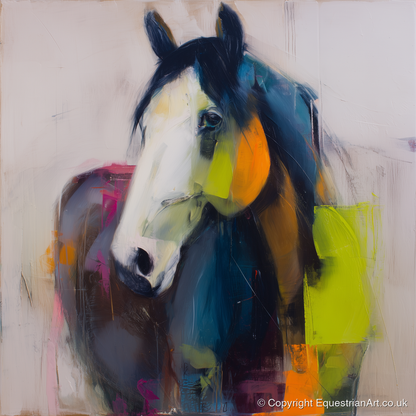 Vivid Equine Expression - horse portrait art print and canvas by Warren Yates A.I