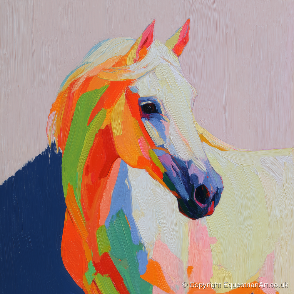 Vivid Equine Profile - horse breed art print and canvas by Desmond Locke A.I