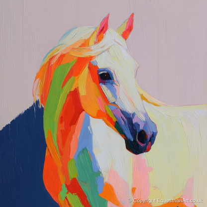 Vivid Equine Profile - horse breed art print and canvas by Desmond Locke A.I