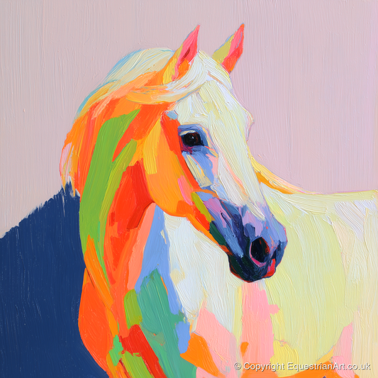 Vivid Equine Profile - horse breed art print and canvas by Desmond Locke A.I