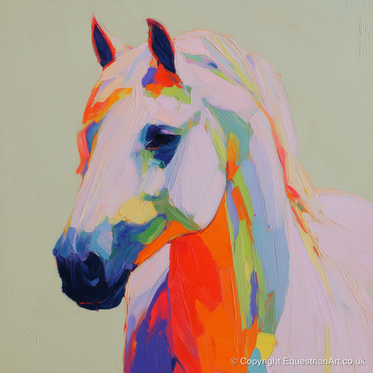 Vivid Equine Profile - horse breed art print and canvas by Desmond Locke A.I