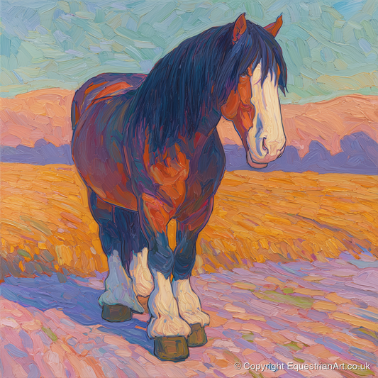 Vivid Heavy Horse - horse breed art print and canvas by Celia Harding A.I