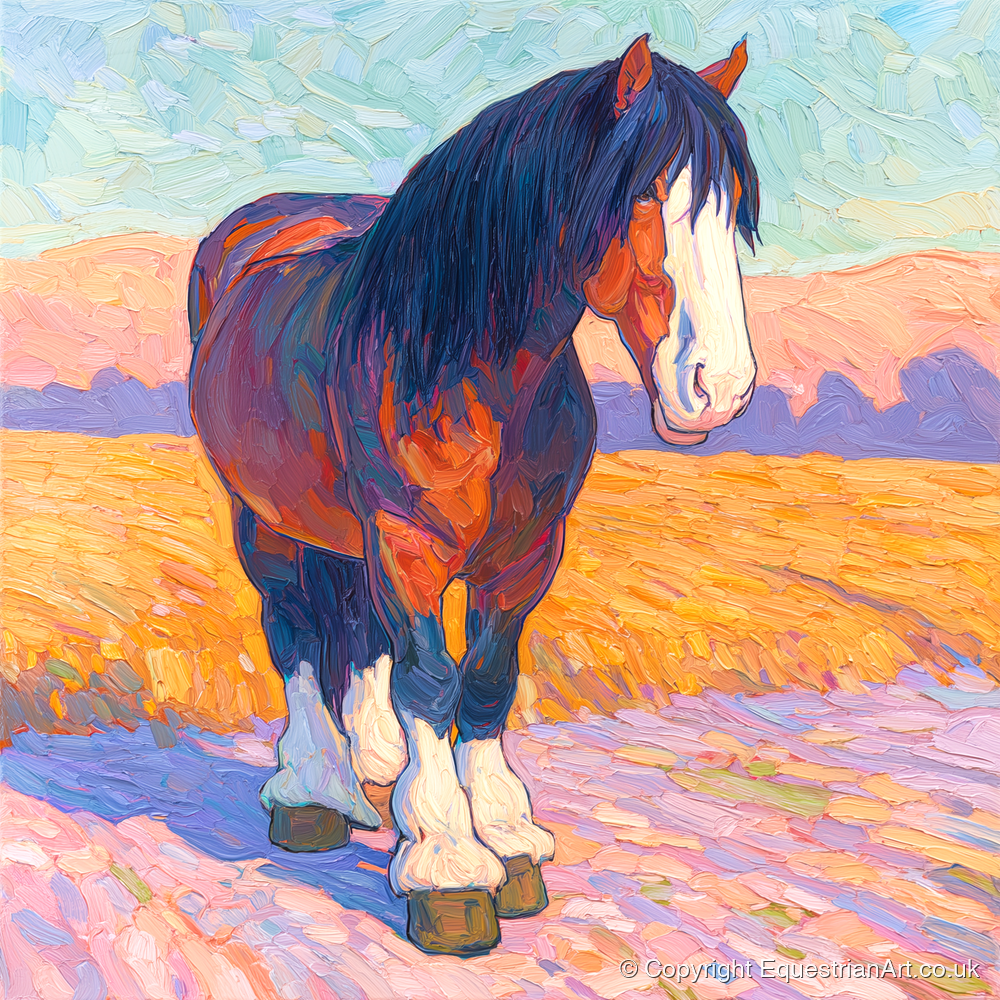 Vivid Heavy Horse - horse breed art print and canvas by Celia Harding A.I