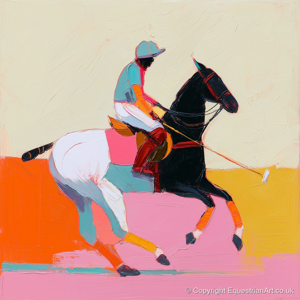 Vivid High Goal - polo horse art print and canvas by Genevieve Moore A.I