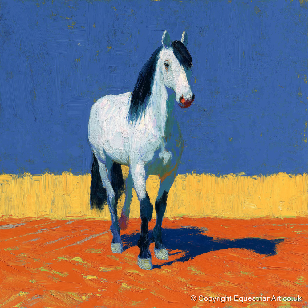 Vivid Horizon Grey - horse breed art print and canvas by Hugo Beckett A.I