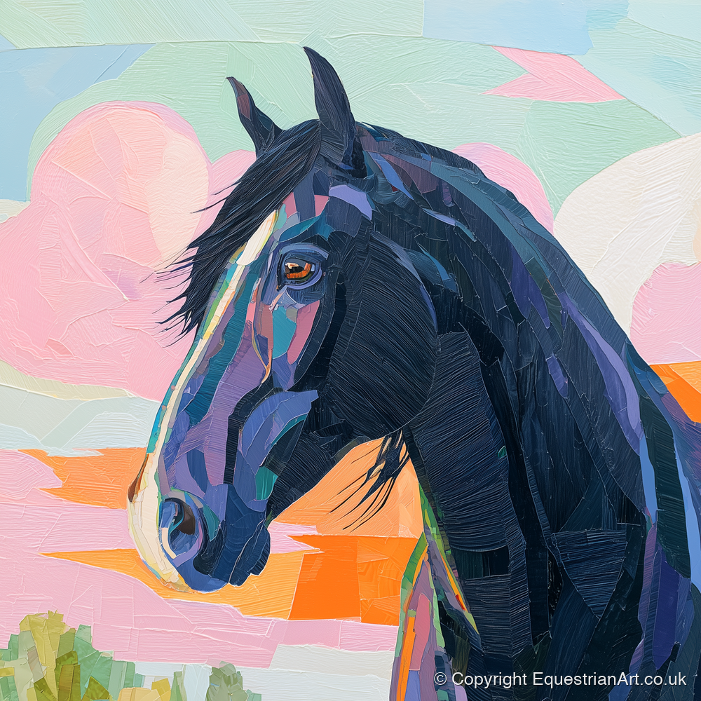 Vivid Midnight Profile - horse breed art print and canvas by Sylvia Carmichael A.I