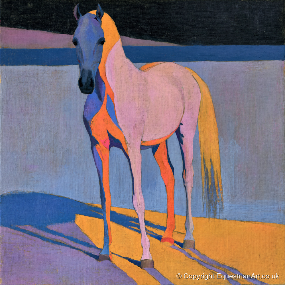 Vivid Painted Arabian Horse - horse breed art print and canvas by Helena Ashby A.I