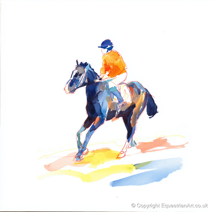 Vivid Racing Colours - racing horse art print and canvas by Maxwell Flynn A.I