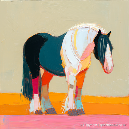Vivid Spirit of the Cob - working horse art print and canvas by Genevieve Moore A.I
