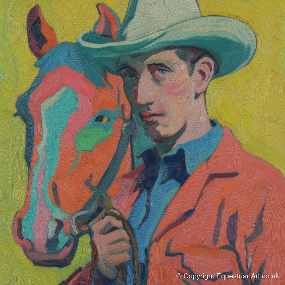 Vivid Western Companion - western horse art print and canvas by Mirabel Carlyle A.I