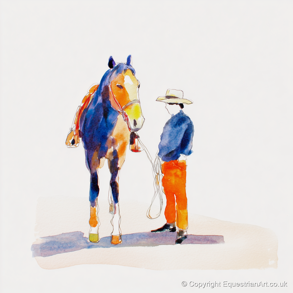 Vivid Western Partnership - western horse art print and canvas by Maxwell Flynn A.I
