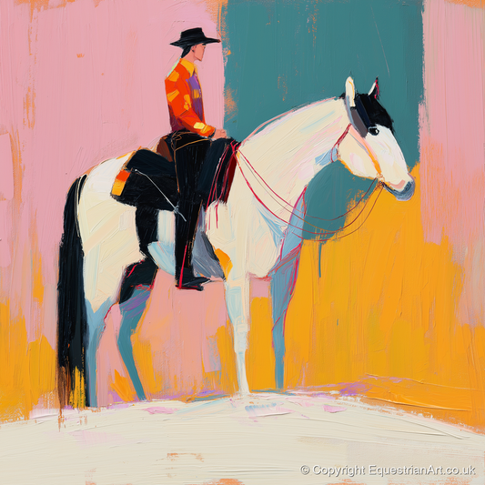 Vivid Western Spirit - western horse art print and canvas by Genevieve Moore A.I