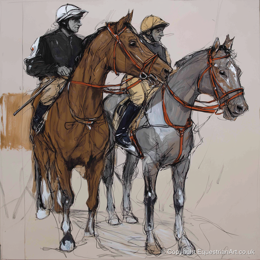 Waiting for the Off - racing horse art print and canvas by Jasper Montgomery A.I