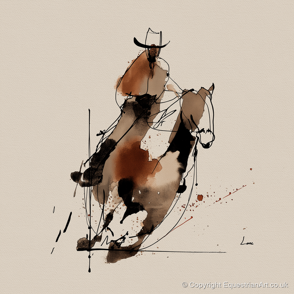 Western Momentum - western horse art print and canvas by Julian Vance A.I