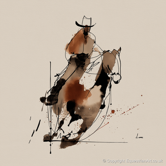 Western Momentum - western horse art print and canvas by Julian Vance A.I