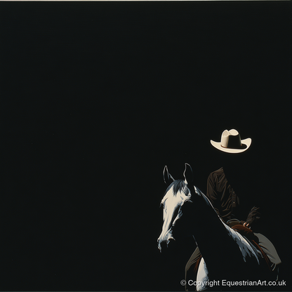 Western Solitude - western horse art print and canvas by Adelaide Calloway A.I