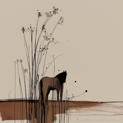 Whispers in the Reeds - horse landscape art print and canvas by Julian Vance A.I