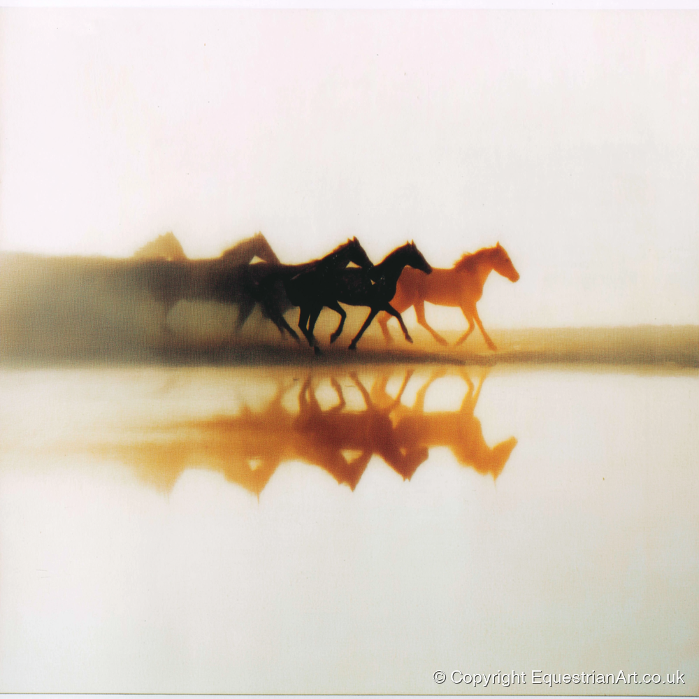 Whispers of the Herd - wild horses art print and canvas by George Weston A.I