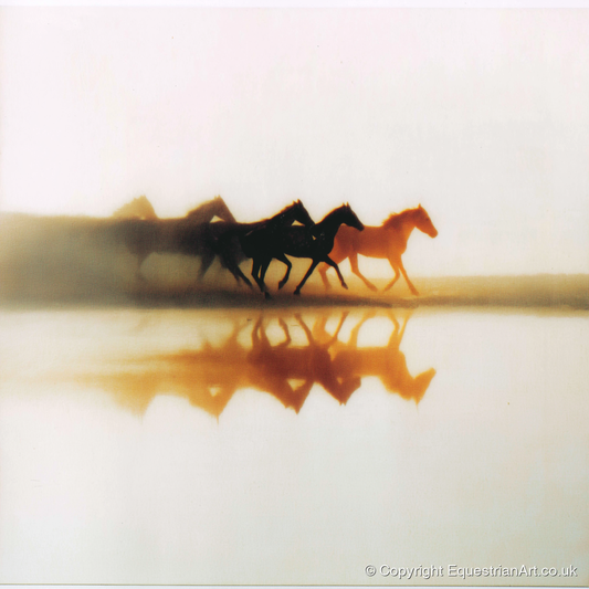 Whispers of the Herd - wild horses art print and canvas by George Weston A.I