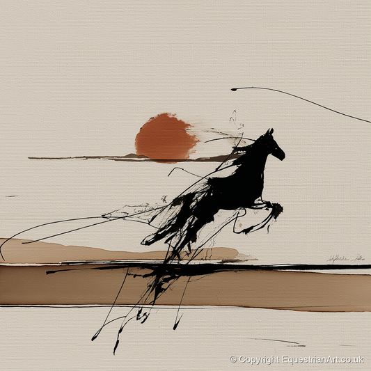 Wild Horizon Flight - wild horses art print and canvas by Julian Vance A.I